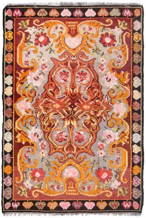 Russian-One of a Kind Bessarabian Grey/Red - 6' 5'' x 9' 8''