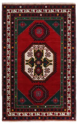 Russian-One of a Kind Caucasian Red - 5' 3'' x 8'
