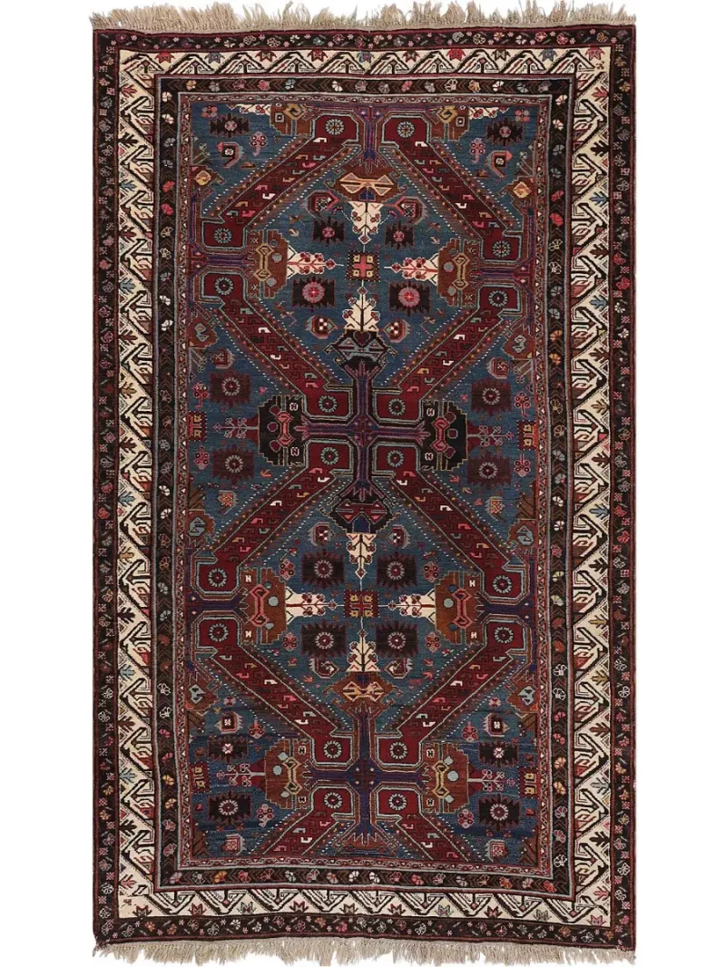 Russian-One of a Kind Caucasian Blue/Ivory  -  5' 10'' x  9' 9''