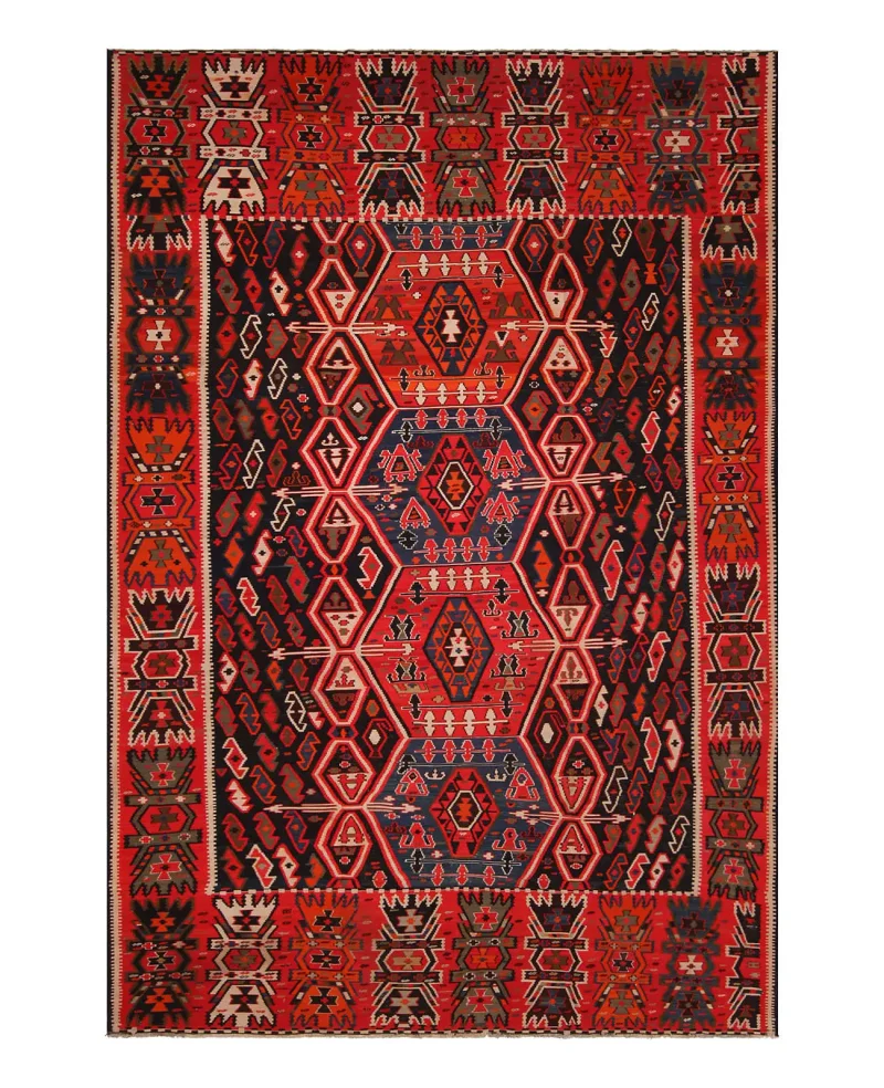 Russian-One of a Kind Geometric Rust  -  7'  x  11' 1''
