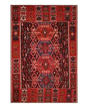 Russian-One of a Kind Geometric Rust - 7' x 11' 1''