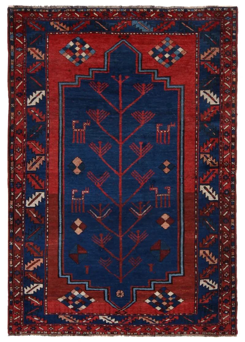 Russian-One of a Kind Tree of Life  Navy/Rust  -  4' 3'' x  6' 3''