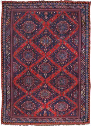 Russian Soumak Geometric Navy - 8' 8'' x 11' 9''