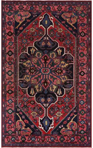 Semi-Antique Persian Bakhtiari Red/Navy - 4' 3'' x 6' 1''