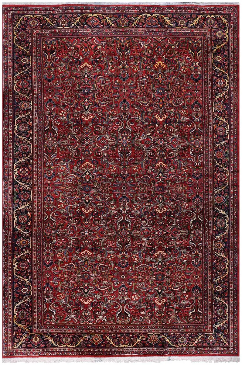 Semi-Antique Persian Mahal Red/Navy  -  11'  x  17' 1''