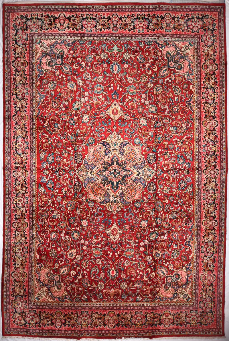 Semi-Antique Persian Mahal Burgundy  -  12' 2'' x  17' 3''