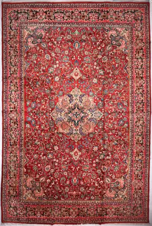 Semi-Antique Persian Mahal Burgundy - 12' 2'' x 17' 3''