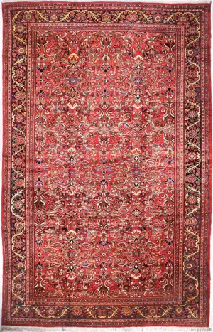 Semi-Antique Persian Mahal Burgundy - 11' x 17' 1''