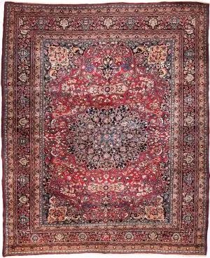 Semi-Antique Persian Mashad Navy - 10' 1'' x 13' 4''