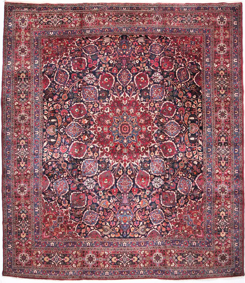 Semi-Antique Persian Mashad Red  -  11' 1'' x  12' 1''