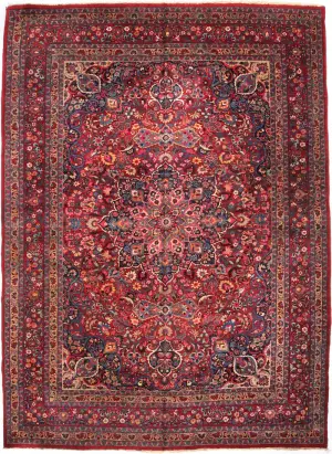 Semi-Antique Persian Mashad Red - 8' 11'' x 12' 5''