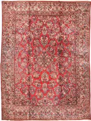Semi-Antique Persian Sarouk Red - 10' 3'' x 13' 9''