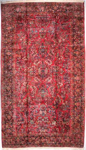 Semi-Antique Persian Sarouk Red - 10' 2'' x 17' 6''