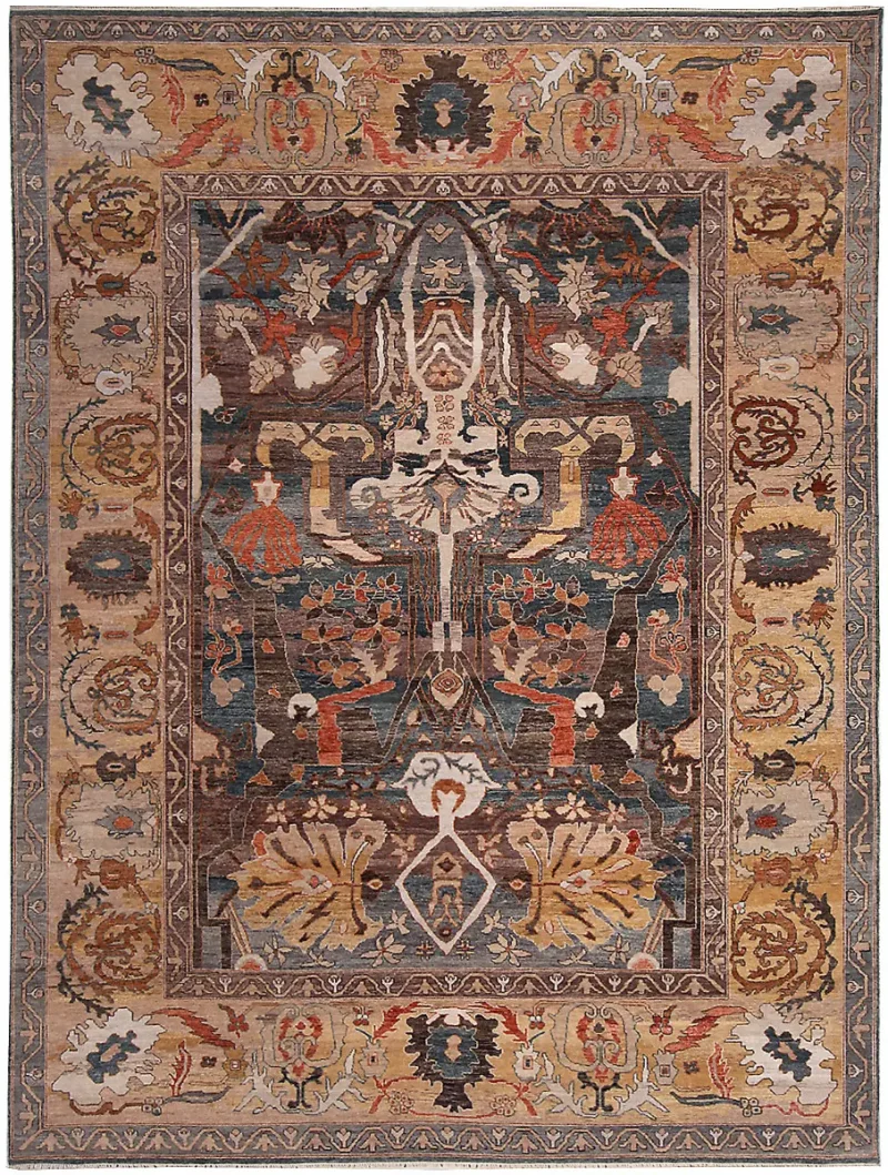 Simone SMN-03 Brown/Gold  -  9' 1'' x  12' 