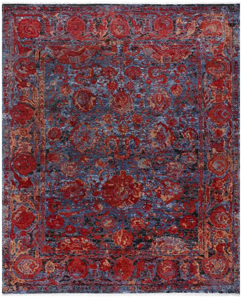 Stamford SFD-03 Blue/Coral  -  10'  x  14' 