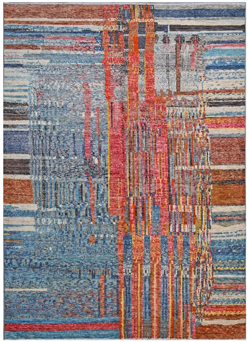 Taimany TMN-14 Blue/Rust  -  8' 2'' x  11' 3''