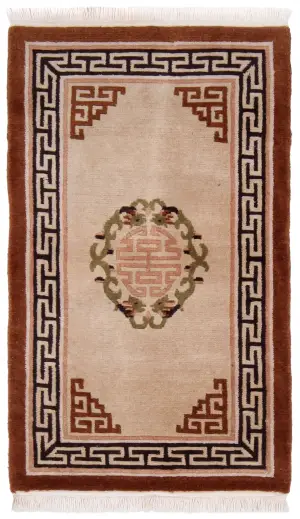 Tibetan-One of a Kind Abstract Brown - 3' x 4' 10''