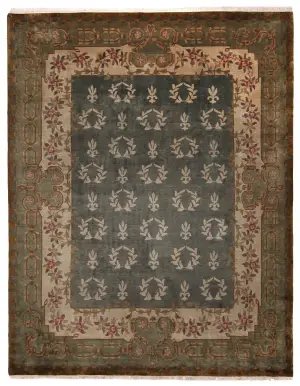 Indo Tibetan Aubusson Beige - 8' 3'' x 10' 3''