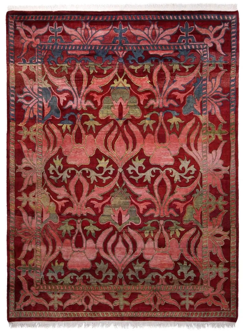 Tibetan-One of a Kind Arts and Crafts Red  -  8'  x  10' 