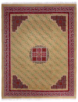 Tibetan-One of a Kind Classic Contemporary Gold - 8' x 10'
