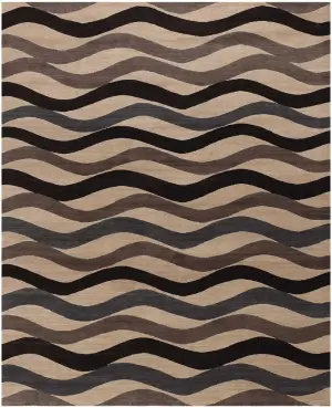 Tibetan-One of a Kind Modern Beige/Brown - 8' x 10'