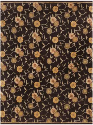 Tibetan-One of a Kind Transitional Brown/Gold - 8' x 10'