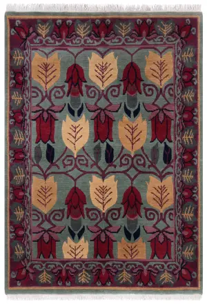 Tibetan-One of a Kind Voysey Green - 5' 8'' x 8' 7''