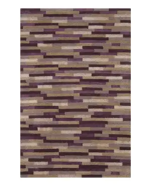 Tibetan Silk and Wool Brick Pattern Purple - 3' x 5'