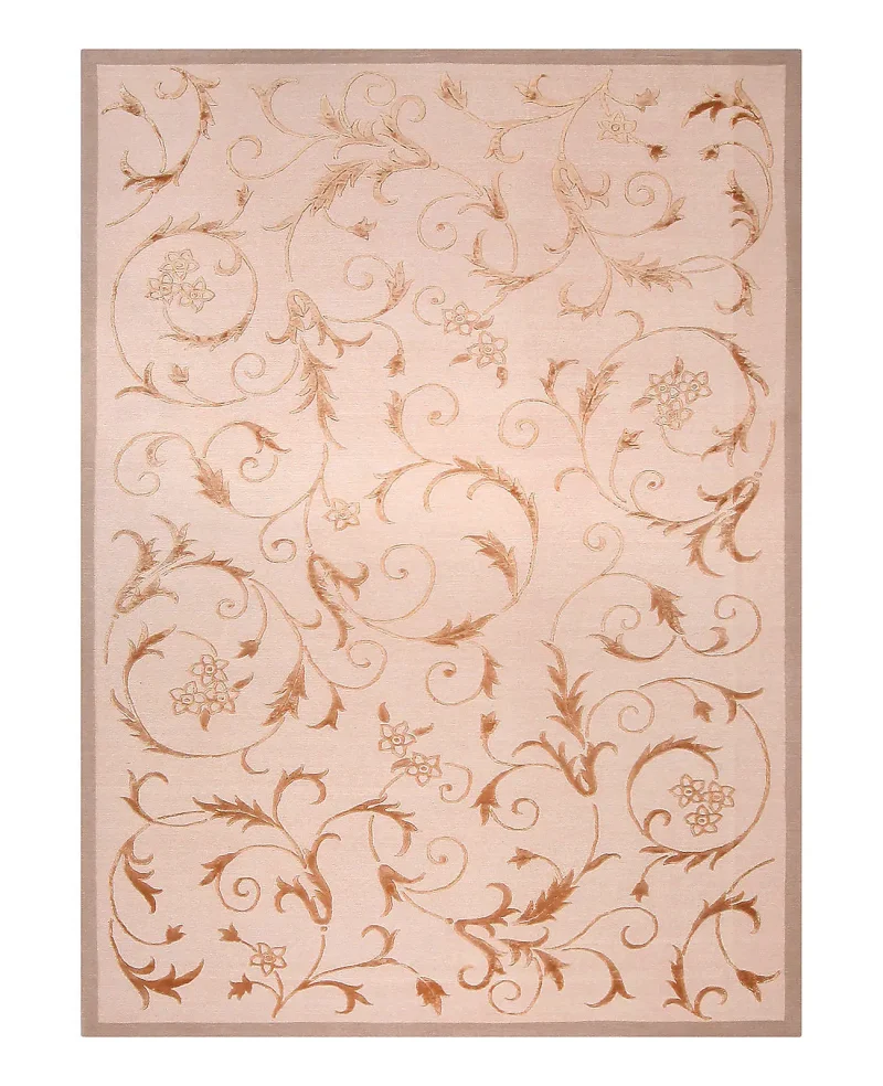 Tibetan Silk and Wool Floral Gold  -  6'  x  9' 