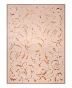 Tibetan Silk and Wool Floral Gold - 6' x 9'