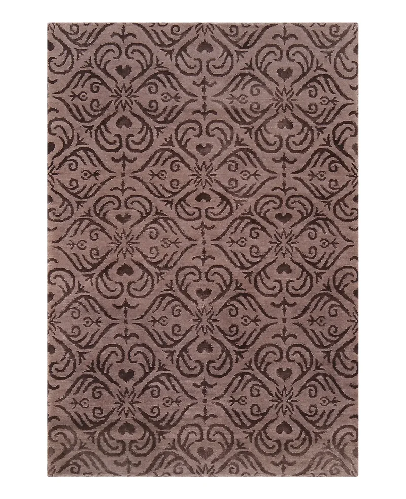 Tibetan Silk and Wool Floral Wave Brown  -  3'  x  5' 