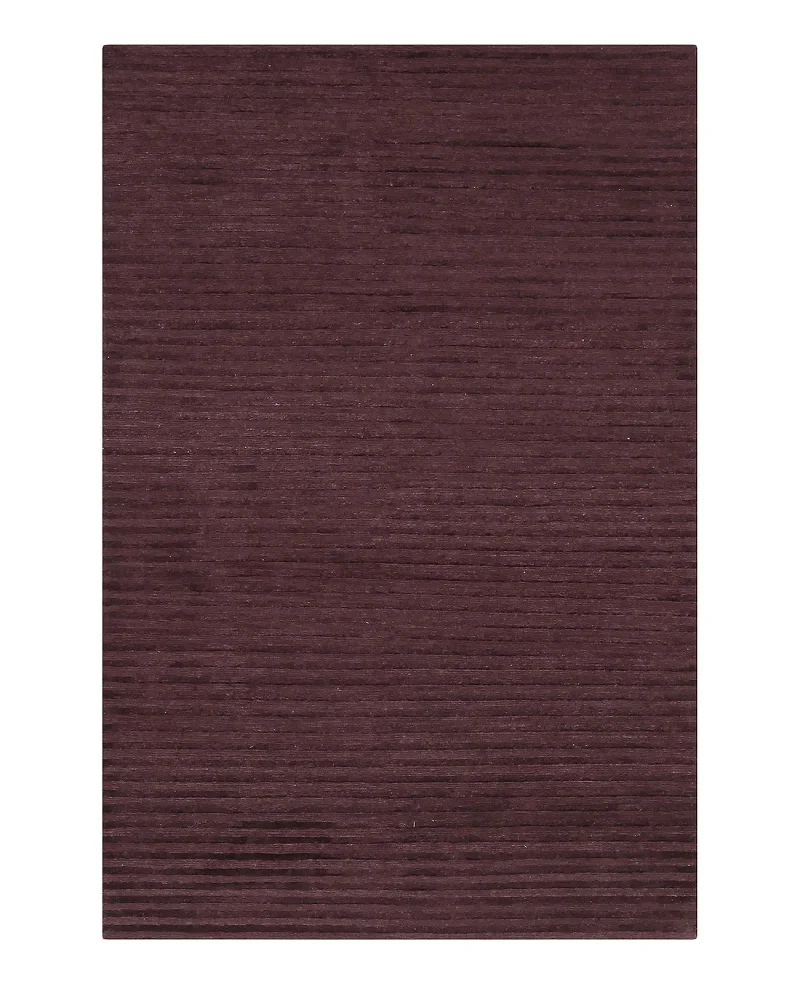 Tibetan Silk and Wool Stripe Eggplant  -  3'  x  5' 