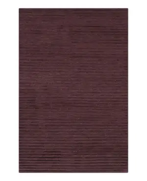Tibetan Silk and Wool Stripe Eggplant - 3' x 5'