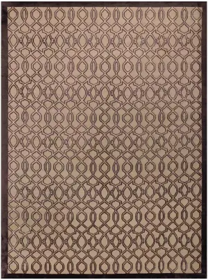 Tibetan Silk and Wool Transitional Warm Sand/Dark Chocolate - 9' x 12' 1''
