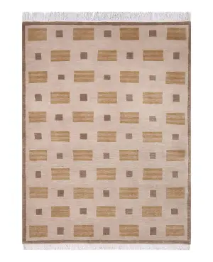 Tibetan Wool Cubical Taupe - 4' x 6'