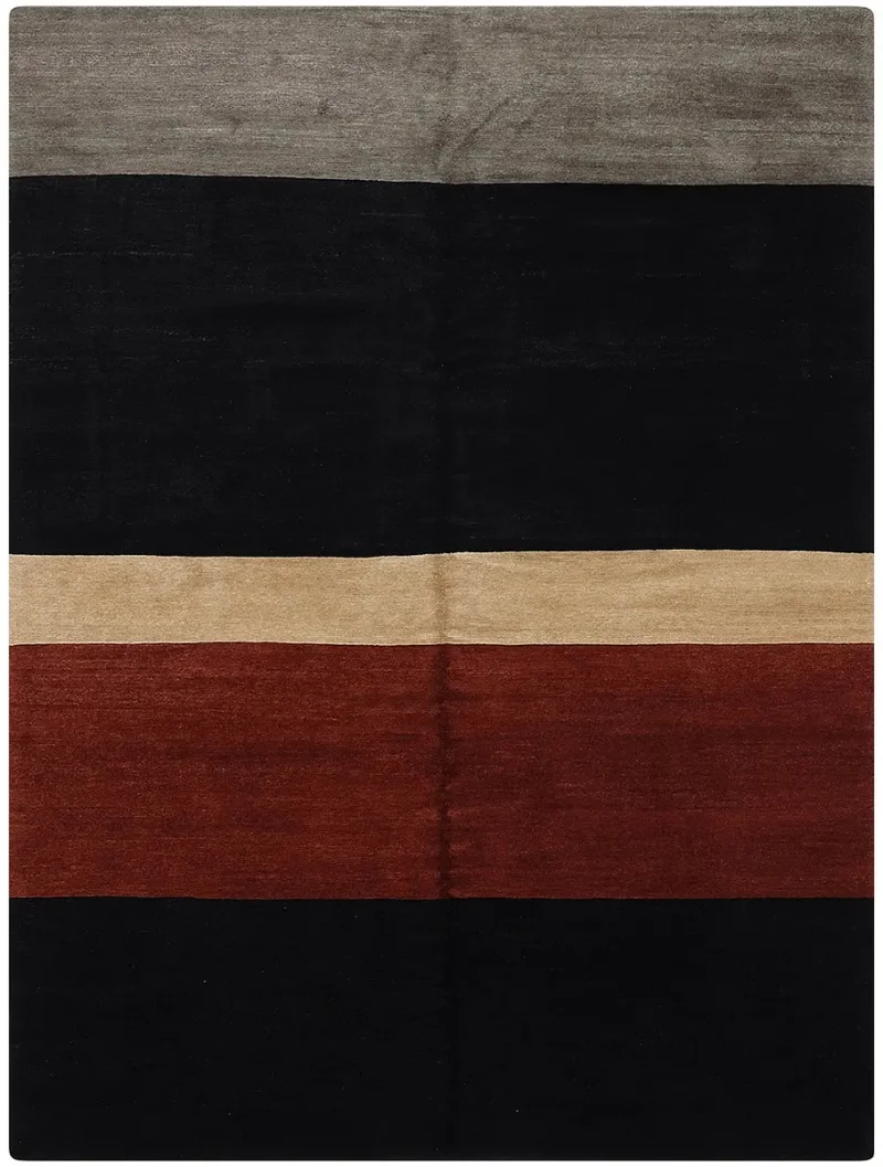 Tibetan Wool Modern Black/Multi  -  10'  x  14' 