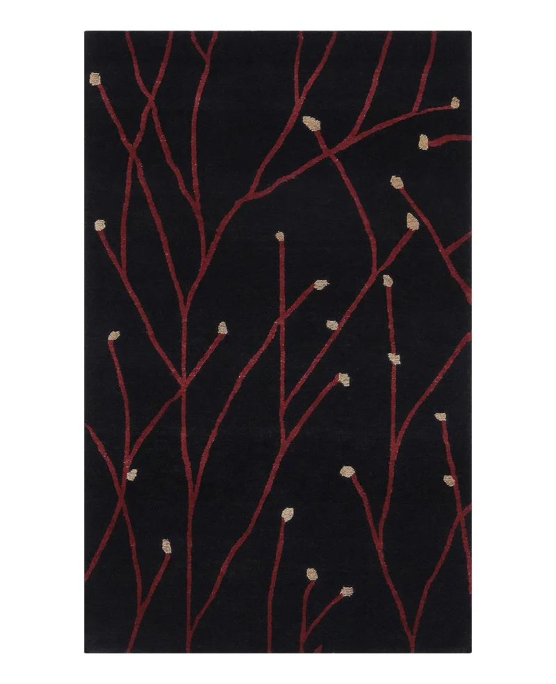 Tibetan Wool Tinle Black  -  3'  x  5' 
