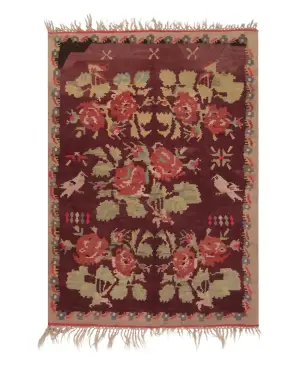 Turkish Kilim Bessarabian Eggplant - 4' 5'' x 6' 9''