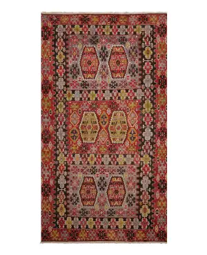 Turkish Kilim Geometric Rust - 5' 11'' x 11' 6''