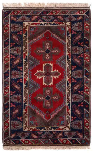 Turkish-One of a Kind Caucasian Blue - 4' 1'' x 6' 2''