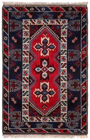 Turkish-One of a Kind Caucasian Blue - 3' 11'' x 5' 11''