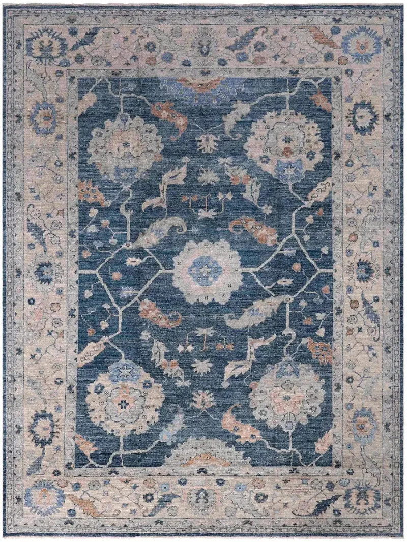 Turkish Oushak Oushak Blue/Beige  -  10'  x  13' 7''