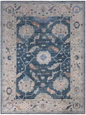 Turkish Oushak Oushak Blue/Beige - 10' x 13' 7''