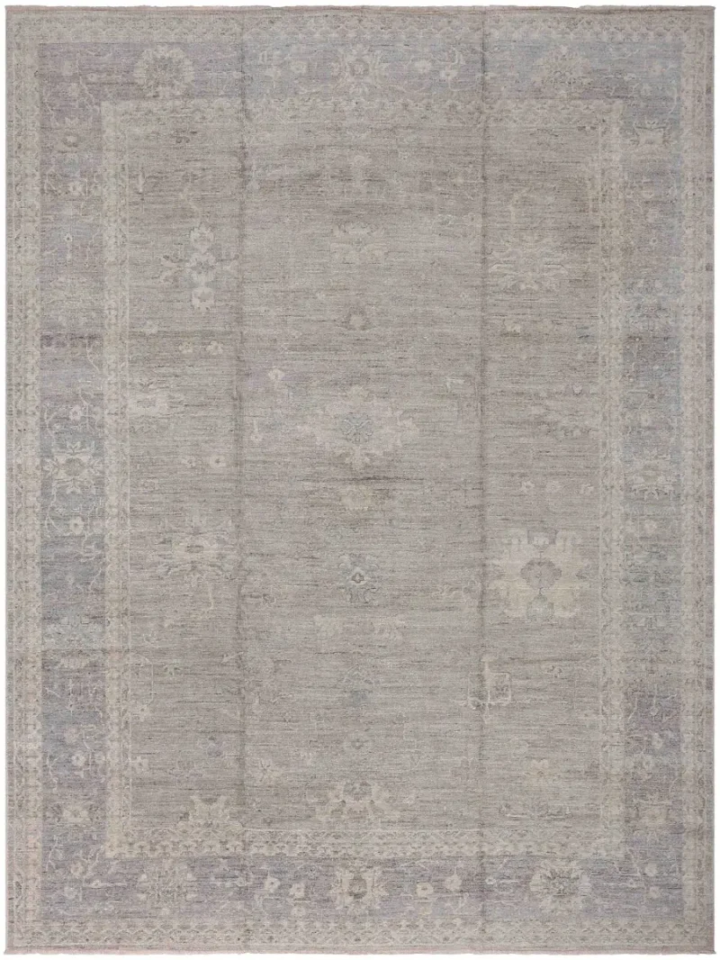 Turkish Oushak Oushak Grey/Light Blue  -  10' 2'' x  13' 9''