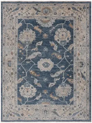 Turkish Oushak Oushak Blue/Beige - 7' 8'' x 9' 1''