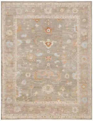 Turkish Oushak Oushak Green/Multi - 9' x 11' 9''