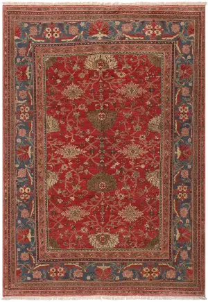 Turkish Wool Mahal Rust/Blue - 9' 3'' x 13'