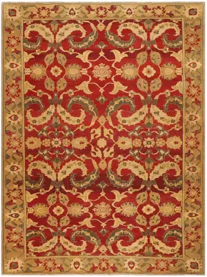 Turkish Wool Oushak Red/Gold - 9' 1'' x 13' 5''