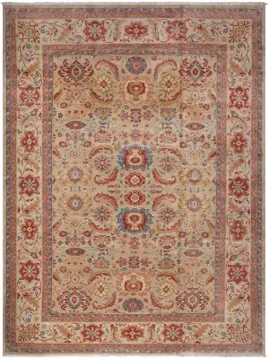 Turkish Wool Sultanabad Tan/Multi - 13' x 18' 4''