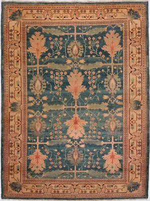 Turkish Wool William Morris Teal - 7' 1'' x 10' 4''